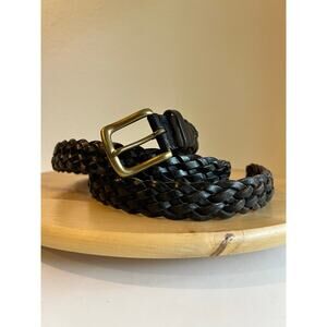 Vintage Y2K Dark Brown Old Navy Genuine Leather Gold Brass Buckle Size Large